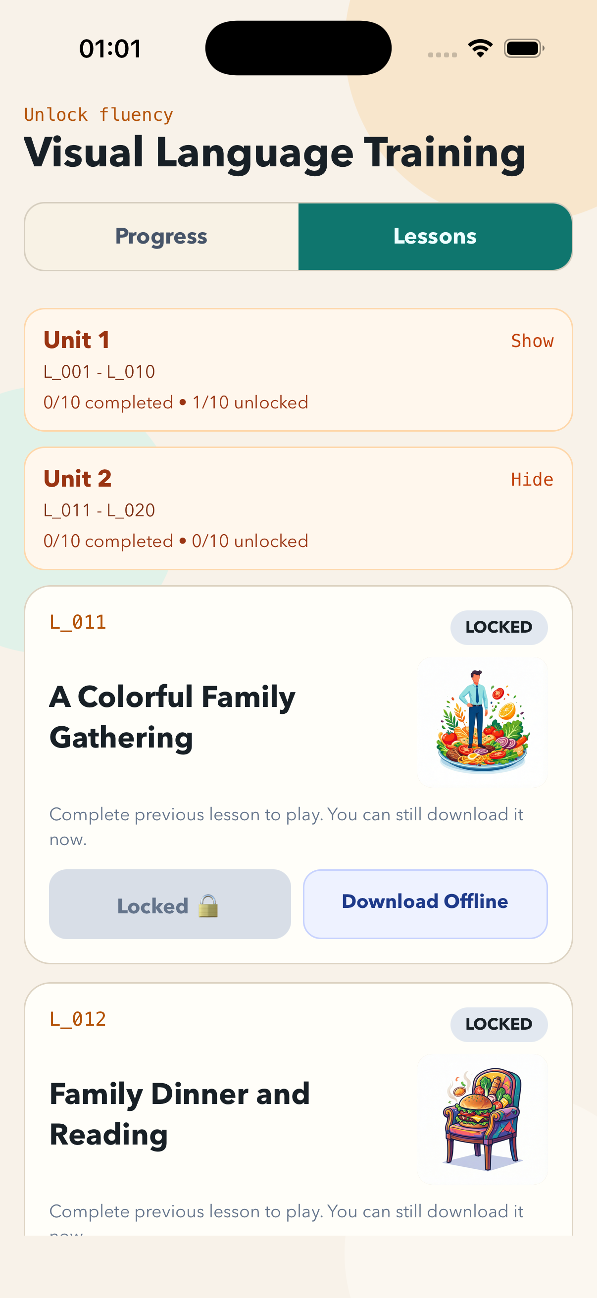 Browsing lessons